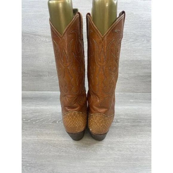 Dan Post Exotic Python Snakeskin 8.5A Leather Western Cowgirl Boots Women's